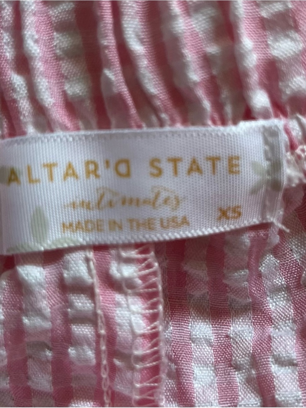 Altar'd State Pink Seersucker Elastic-Waist Shorts - Picture 3 of 3